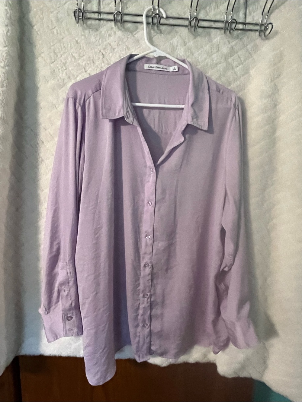 Calvin Klein Jeans Lilac Long-Sleeve Button-Up Shirt